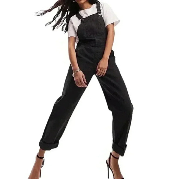 ASOS DESIGN 'original' denim overalls in washed black - Picture 2 of 8